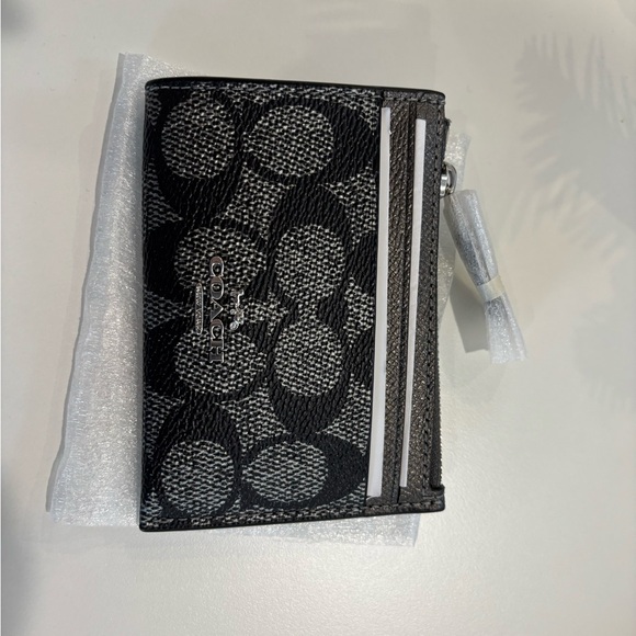 Coach Handbags - Coach Black and Gray Monogram Card Holder